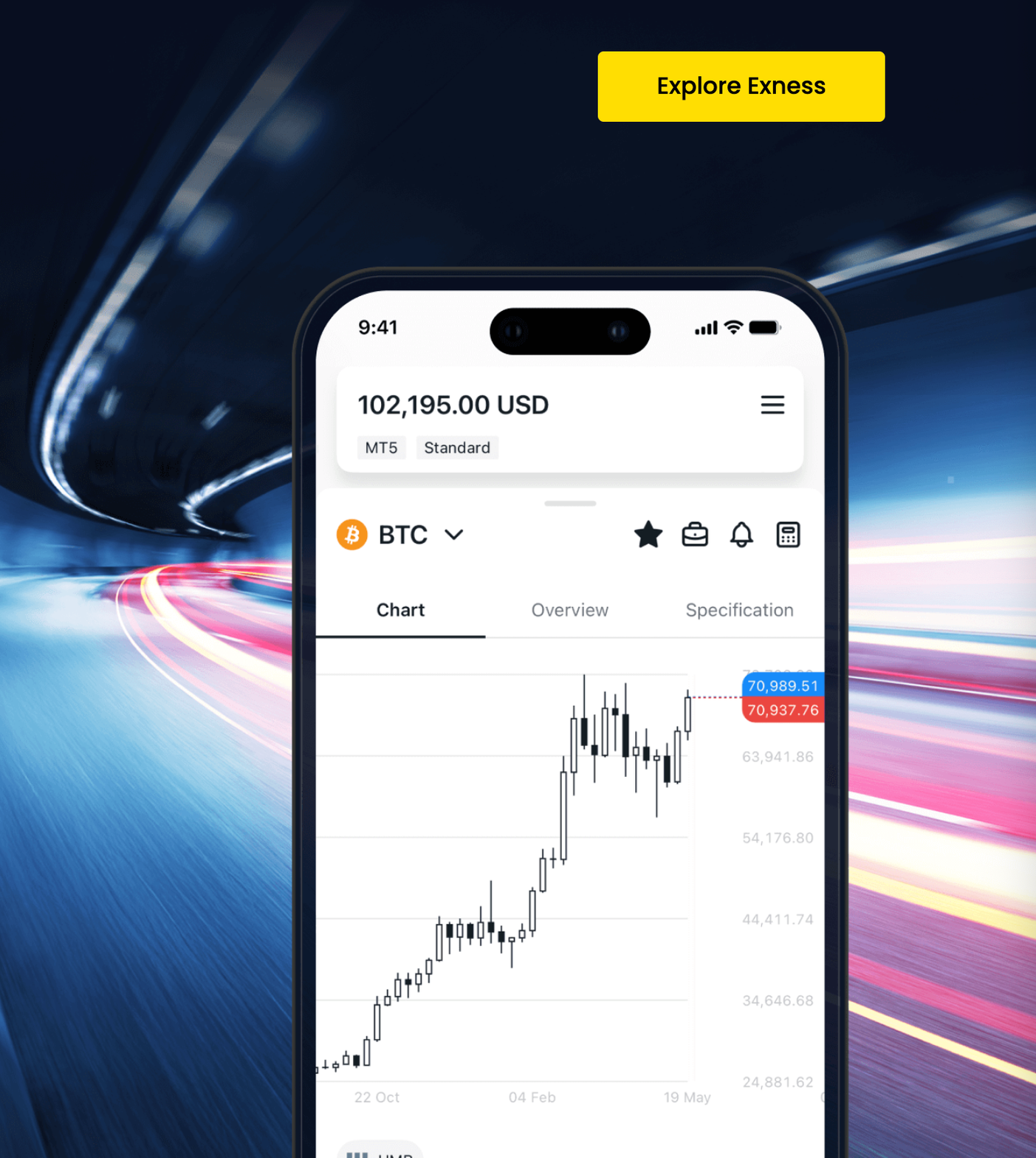 Exness Trade қолданбасы